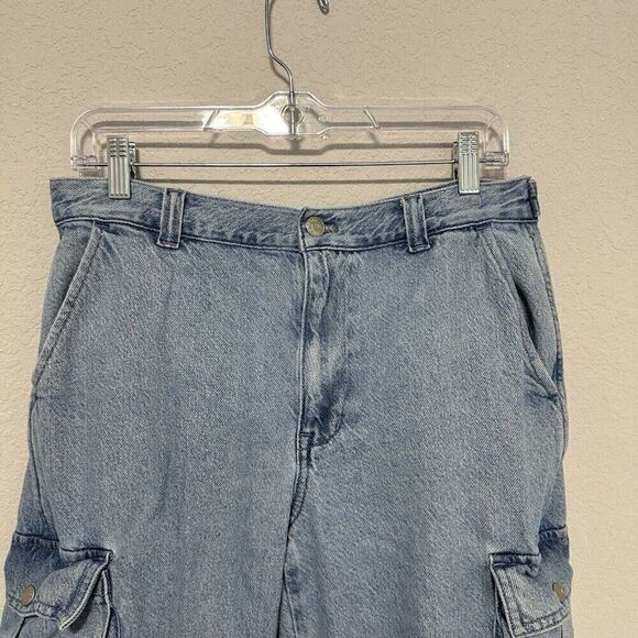 Madewell‎ Low Rise Straight Cargo Blue Jeans Coleman Wash Womens Size 28 Pockets - Picture 6 of 13